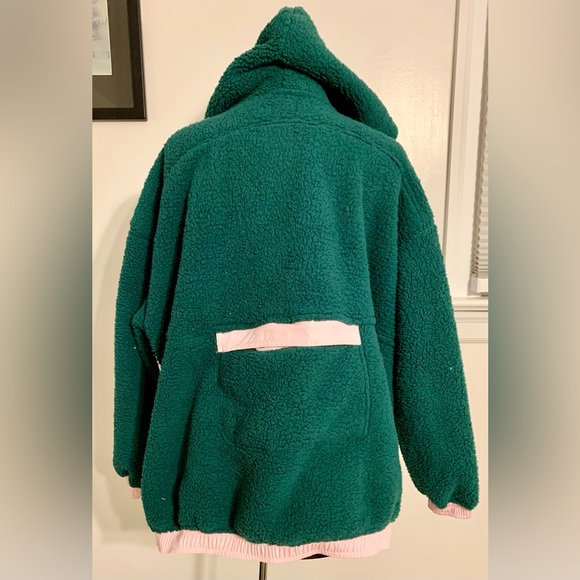 Sherpa oversized hoodie jacket frostbite fleece pullover 1/4 zip button up - Picture 2 of 16